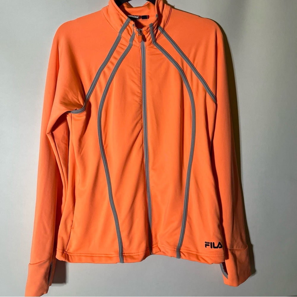 Fila Orange Tangerine Color Pop Athletic Jacket